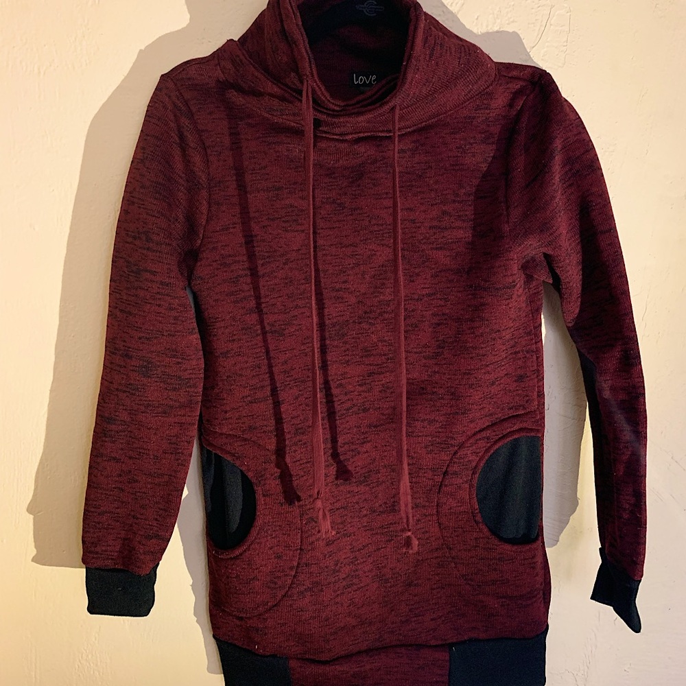 Maroon Turtleneck Pullover